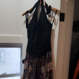 Black Sleeveless Halter Dress